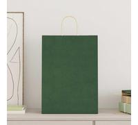 Teenpull Sacs en Papier Kraft Vert 250 pcs avec poignées Corde 32x17x44 cm Sacs Cadeau Emballage pour fête Anniversaire Mariage noël Naissance baptême soirée invité Boutique