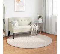 Teenpull Sirolo Tapis rond, beige, en polyester, Ø 200 cm, lavable, antidérapant, pour salon, chambre à coucher, chambre d'enfant, couloir, cuisine, salle à manger, silencieux, doux, intérieur