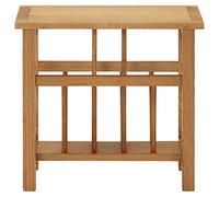 Teenpull Table à revues Bois de chêne Solide 45x27x42 cm avec étagère, Table de Chevet compacte pour Salon Chambre, Table d'appoint Durable pour journaux et décorations