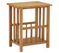 Teenpull Table à revues en Bois de chêne Solide 45x35x55 cm avec étagère, Table d'appoint pour Salon ou Chambre, Table de Chevet compacte pour Rangement et décoration