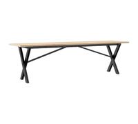 Teenpull Table Basse Bois de pin Massif Cadre en Acier 160x40x45 cm Stable Design en X pour Salon et Salle à Manger mobilier Durable Naturel élégant
