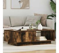 Teenpull Table basse en chêne fumé - 95 x 55 x 31 cm - Avec tiroir de rangement - Table d'appoint pour boissons et magazines - Organiseur décoratif