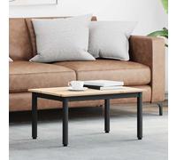 Teenpull Table basse naturelle en pin massif 70 x 50 x 36 cm avec pieds en métal robustes, table de salon moderne pour canapé, table d'appoint élégante avec compartiment de rangement et pratique