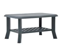 Teenpull Table Basse Vert Plastique 90x60x46 cm avec étagère de Rangement, Table Salon résistante aux intempéries, Meuble Centre séjour Fonctionnel et léger