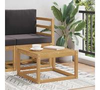 Teenpull Table d'appoint d'extérieur en bois d'acacia massif - Blanc - 59 x 59 x 37 cm - Résistant aux intempéries - Pour canapé de jardin - Module salon - Partie centrale d'angle - Pour terrasse