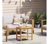 Teenpull Table d'appoint en bois d'acacia massif, huile naturelle, 50 x 35 x 45 cm, avec étagère, résistante aux intempéries, pour salon et jardin, table de canapé polyvalente avec espace de rangement