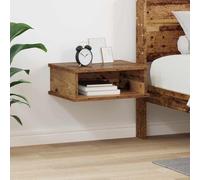 Teenpull Table de chevet en bois vieilli, 40 x 31 x 15 cm, avec espace de rangement, table d'appoint moderne, table de chevet pour chambre à coucher, salon, console de chevet étroite avec étagère et