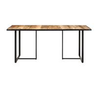 Teenpull Table de Salle à Manger en Bois de manguier Brut 180 cm, Pieds en Fer Enduit de Poudre, mobilier Industriel pour Cuisine et Salle à Manger, Ensemble Durable et Unique