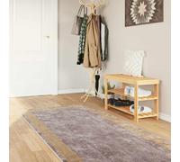 Teenpull Tapis de couloir MARSA - Gris - 100 x 250 cm - Polyester et PVC - Lavable - Antidérapant - Doux - Poils courts - Pour couloir, chambre à coucher, salon et intérieur