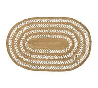Teenpull Tapis en jute naturel 122 x 183 cm, fait à la main, style bohème, pour salon, chambre à coucher, couloir, cuisine, salle à manger, robuste, pliable, intérieur