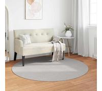Teenpull Tapis rond Lugo crème et gris en polyester, Ø 200 cm, lavable, antidérapant, à poils courts, pour salon, chambre à coucher, couloir, cuisine, salle à manger, balcon, revêtement de sol doux