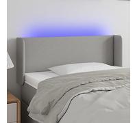Teenpull Tête de lit LED en tissu gris clair 103 x 16 x 78/88 cm avec hauteur réglable et bande LED découpable connexion USB pour chambre à coucher, chambre d'amis, chambre d'adolescent, hôtel