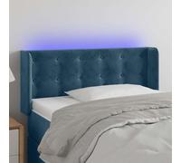 Teenpull Tête de lit LED en velours bleu foncé 83 x 16 x 78/88 cm réglable en hauteur avec bande LED découpable connexion USB pour chambre à coucher, chambre d'amis, chambre d'adolescent avec panneau