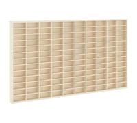 Teenpull Vitrine Murale Beige en Bois d'ingénierie 98 x 4,5 x 55 cm avec étagères flottantes pour Rangement et décoration Murale, Meuble Suspendu Gain de Place pour Salon Bureau