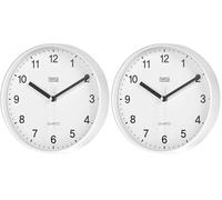 teesa Horloge Murale Analogique Universel 20 cm TSA0038 Blanc (Lot de 2)