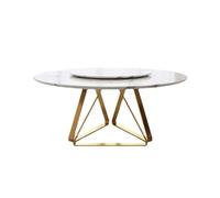 TEESONG Bureau Table Basse Table à Manger Nordique en marbre, Moderne et Simple, de Discussion Ronde avec Plateau tournant Table à Thé