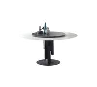 TEESONG Bureau Table Basse Table à Manger Ronde en Ardoise Simple avec Plateau tournant (Taille : S 47 Pouces, M 51 Pouces) Table à Thé