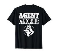 TeeTees Métiers Agent Cynophile T-Shirt Noir Unisexe S Col Pointe Manche Courte FR S