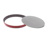 Tefal 1641514 Delibake Moule à Tarte 28 cm à Fond Amovible Acier Rouge Carbone