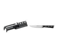 Tefal Aiguiseur de couteaux, Meule japonaise, Affutage en 3 étapes, Rétractable, Universel & Ice Force Couteau ménager 11 cm, Couteau de cuisine, Lame en acier inoxydable allemand