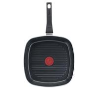 Tefal - B55540 - Easy Cook & Clean - Poêle à griller - 26 x 26 cm - Tous feux sauf induction - Signal thermique - Cuisson saine - Noire