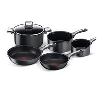 Tefal Batterie de cuisine 6 pièces, 2 poêles, 2 casseroles, 1 faitout avec couvercle, Induction, Revêtement antiadhésif résistant aux rayures, Fabriqué en France, Unlimited G25990AZ