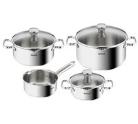 Tefal Set de casseroles Duetto A705A835 – 7 pièces inox induction, 16/20/24 cm + Ø16 cm, couvercles