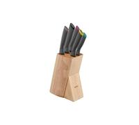Tefal Bloc de Couteaux et Éplucheur 9 cm, Utilitaire 12 cm, Chef 15 cm, Trancheuse 20 cm, Pain 20 cm