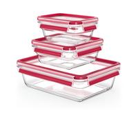Tefal Boîte à lunch en verre MasterSeal. lot de 3 Rouge