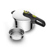 TEFAL Cocotte-minute® inox 6 L (4-6 pers), Couvercle cuisson pression, Cuisson rapide, 2 programmes, Système sécurité 5 points, Autocuiseur induction,Compatible lave-vaisselle SECURE 5 NEO P2530738