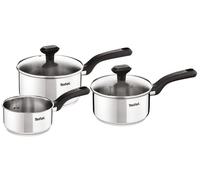 Tefal Comfort Max C973S3, Batterie de cuisine, Acier inoxydable, Acier inoxydable, Sans revêtement, Noir, Silicone