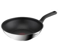 Tefal Comfort MAX C97719 Poêle à wok, 28 cm de diamètre maxi, acier inoxydable, compatible induction, revêtement antiadhésif