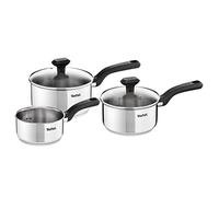 Tefal Casseroles Comfort Max – Lot 3 (14/16/18 cm) +2 couvercles verre, Inox, Induction