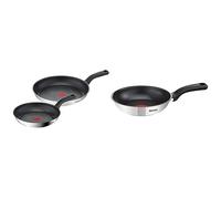 Tefal Comfort Max Set 2 poêles 24/28 cm, Acier inoxydable de première qualité, Indicateur & Comfort Max Poêle 20 cm, Acier inoxydable haute qualité, Indicateur de température Thermo-Spot