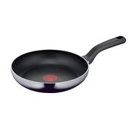 Tefal D52604 Resist Poêle à frire, 24 cm, avec revêtement antiadhésif en titane, indicateur de température, signal thermique, facile à nettoyer, technologie Flame Protect, non inductive, noire