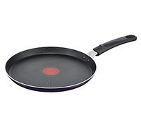 Tefal D52610 Resist Poêle à crêpe 25 cm | Revêtement antiadhésif en titane sûr | Indicateur thermique de température | Nettoyage facile | Technologie Flame Protect | Noir | Non adapté à l'induction