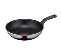 Tefal D52619 Resist Wok - Revêtement antiadhésif en titane sûr - Indicateur de température - Ne convient pas à l'induction - Nettoyage facile - Technologie Flame Protect - Noir - 28 cm de profondeur