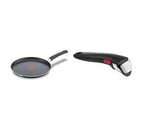 Tefal Day By Day On Poêle à crêpe 25 cm, Non induction, Revêtement antiadhésif & Ingenio Poignée amovible noire, Empilable, Verrouillage sécurité 3 points