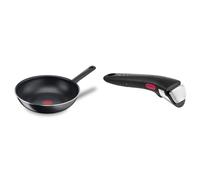 Tefal Day By Day On Poêle Wok 28 cm, Non induction, Revêtement antiadhésif, Fonction Thermo-Signal & Ingenio Poignée amovible noire, Empilable, Verrouillage sécurité 3 points
