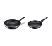 Tefal Day By Day On Wok 28 cm, Non induction, Revêtement antiadhésif sûr, Fonction Thermo-Signal & C38804 Poêle à frire en titane dur Essential, 24 cm, revêtement anti-adhésif