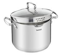 TEFAL Duetto+ Marmite 22 cm, Induction, Acier inoxydable haute qualité, Garantie 10 ans, Poignées rivetées, Couvercle verre
