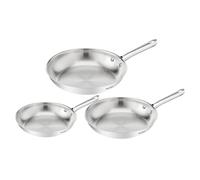 Tefal - Duetto On Batterie de 3 poêles 20 24 et - 28 cm - Inox | Batterie de cuisine inox pour saisir viandes et légumes - Base épaisse pour cuisson homogène - Poignées ergonomiques