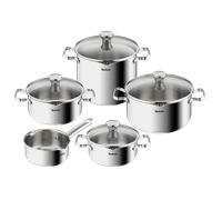Tefal Duetto On Batterie de cuisine 9p Inox Induction Batterie de cuisine 9 pièces : Casserole 16 cm Faitouts 18/20/24 cm + couvercles Pasta Pot 22 cm + couvercle