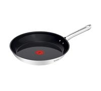 Tefal - Duetto On Poêle Antiadhésif en Acier Inoxydable - 28 cm | Poêle antiadhésif induction compatible - Revêtement céramique Go Ceram - Indicateur Thermo-Signal - Poignée rivetée robuste