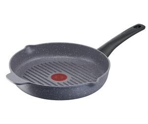 Tefal E24440, Ronde, Grise, Aluminium moulé, Mineralia, Céramique, Gaz, Halogène, Induction, Plaque étanche, 175 °C