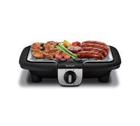 Tefal Barbecue électrique Easy Grill 2 en 1 YY3818FB – 2100 W, plaque plancha incluse, noir