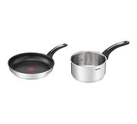 Tefal Emotion Poêle 20 cm, Revêtement antiadhésif, Garantie 10 ans & Emotion Casserole 18 cm inox, Garantie 10 ans, Base épaisse pour une diffusion de chaleur homogène, Design élégant