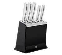 Tefal - Set de 5 couteaux EverSharp K2976S04 - Inox, bloc avec affûteur intégré, tranchant durable