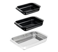 Tefal Excellence Ceramic, Lot de 3 plats à four, Plats petit/moyen en alu et céramique antiadhésifs et grand plat en inox, Garantie 10 ans, J180S304