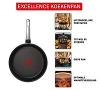 Tefal Excellence G3200802, Poêle ronde polyvalente, Noir, Aluminium, Indicateur de température, Revêtement céramique, Électrique, Gaz, Halogène, Induction, Fond hermétique